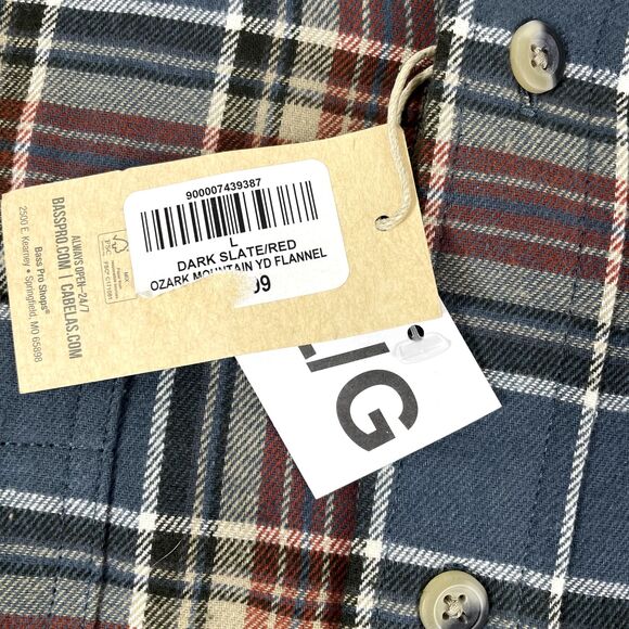 NWT Red Head Ozark Flannel Plaid Shirt Slate Red Cream Work Ranch Yellowstone L - Picture 4 of 11